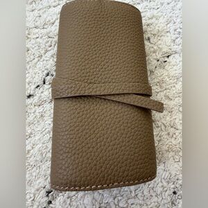 Textured Brown leather jewelry Wallet